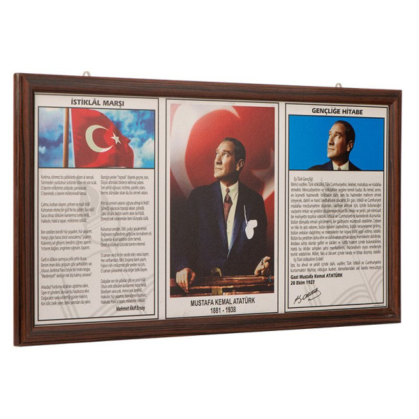 50X90 3'LÜ MİLLİ LEVHA AHŞAP ÇERÇEVE 